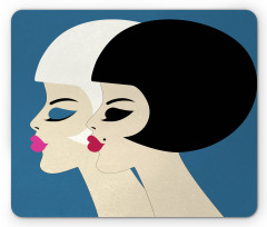 Bob Haircut Twin Ladies Mouse Pad