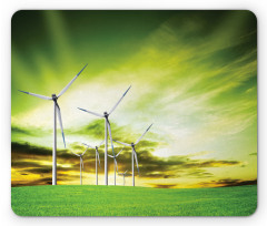 Wing Turbines Green Sky Mouse Pad