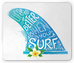 Wave with Bali Flower Mouse Pad