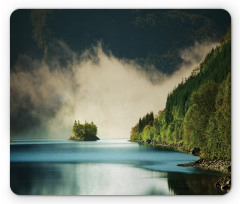 Foggy Mountain Reflection View Mouse Pad