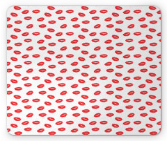 Red Kisses Imprint Mouse Pad