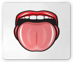 Open Mouth Tongue out Image Mouse Pad