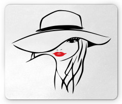 Girl Wearing a Big Floppy Hat Mouse Pad