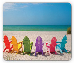 Colorful Wooden Deckchairs Mouse Pad