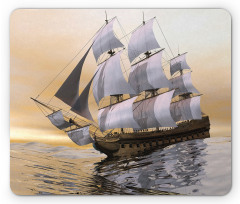 Ship Sailing on Ocean Mouse Pad