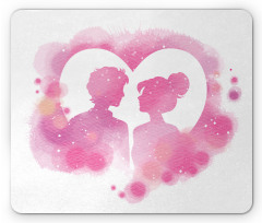 Valentine Lovers on a Heart Mouse Pad