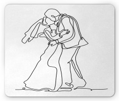 Kissing Romantic Couple Sketch Mouse Pad