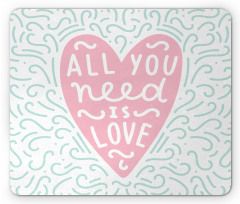 Pink Heart Shapes Doodles Mouse Pad