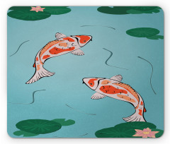 Japanese Koi Swimming Pond Mouse Pad