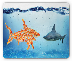 Fish Team up Against Shark Mouse Pad