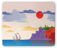 Coastal Landscape Ship Mouse Pad