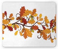 Autumn Oak Leaves and Acorns Mouse Pad