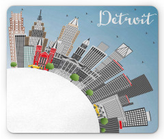 Detroit USA Skyline Art Mouse Pad