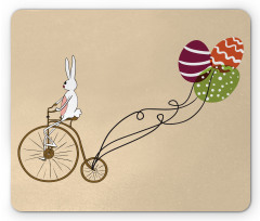 Bunny on Bike Egg Balloons Mouse Pad