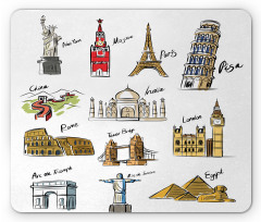 Famous Landmarks Tourism Mouse Pad