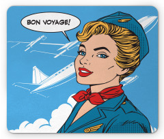 Bon Voyage Stewardess Retro Mouse Pad