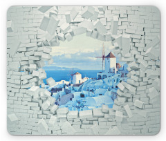 Breaking Wall Santorini Mouse Pad