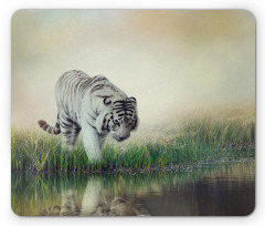 Albino Tiger Near a River Mouse Pad