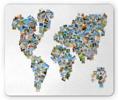 Photos Placed as World Map Mouse Pad