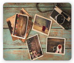 Retro Cozy Christmas Photos Mouse Pad