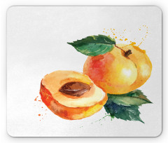 Watercolor Half Apricot Mouse Pad