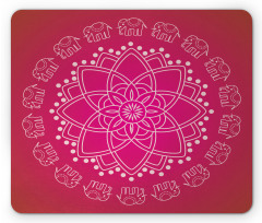 Ombre Elephant Ring Flower Mouse Pad