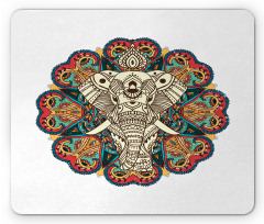 Exotic Vivid Tiled Elephant Mouse Pad