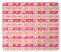 Girlish Elephant and Flower Mouse Pad