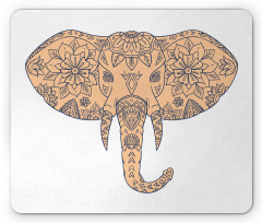 Floral Elephant Head Front Mouse Pad