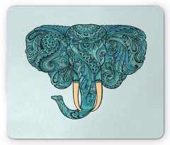 Elephant Head Motif Pattern Mouse Pad