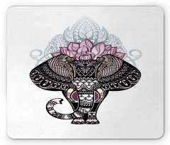 Elephant with Floral Crown Mouse Pad