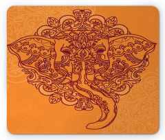 Paisley Ornamental Elephant Mouse Pad