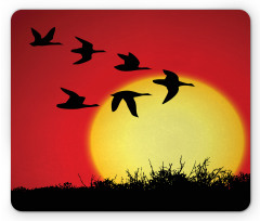 Skein of Geese Migrate Sunset Mouse Pad