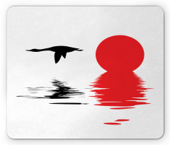 Goose Flying Alone Silhouette Mouse Pad