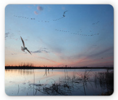 Geese Flying Across Wild Lake Mouse Pad