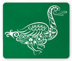 Calligraphic Oriental Floral Mouse Pad