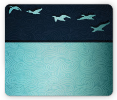 Abstract Birds Curl Ornament Mouse Pad