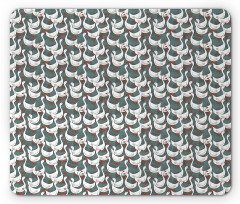 Happy White Birds on Free Mouse Pad