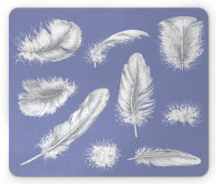 Fluffy Greyscale Elements Mouse Pad