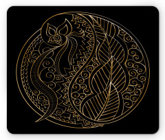 Bohemian Outline Curlicue Mouse Pad