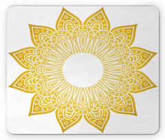 Circle Sun Looking Floral Mouse Pad