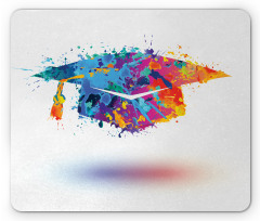 Colorful Cap Paint Blots Mouse Pad