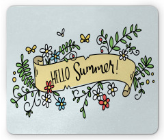 Floral Hello Summer Ribbon Mouse Pad