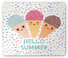 Ice Cream Cone with Dots Mouse Pad