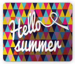 Retro Triangles Hello Summer Mouse Pad