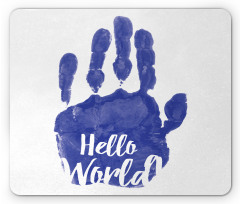Hello World Color Hand Print Mouse Pad
