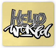 Hello World Graffiti Hearts Mouse Pad