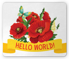 Hello World Spring Flowers Mouse Pad