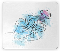 Outline Curly Tentacles Mouse Pad