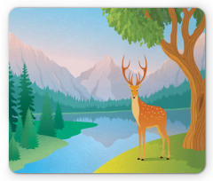 Deer Mountain Landscape Mouse Pad